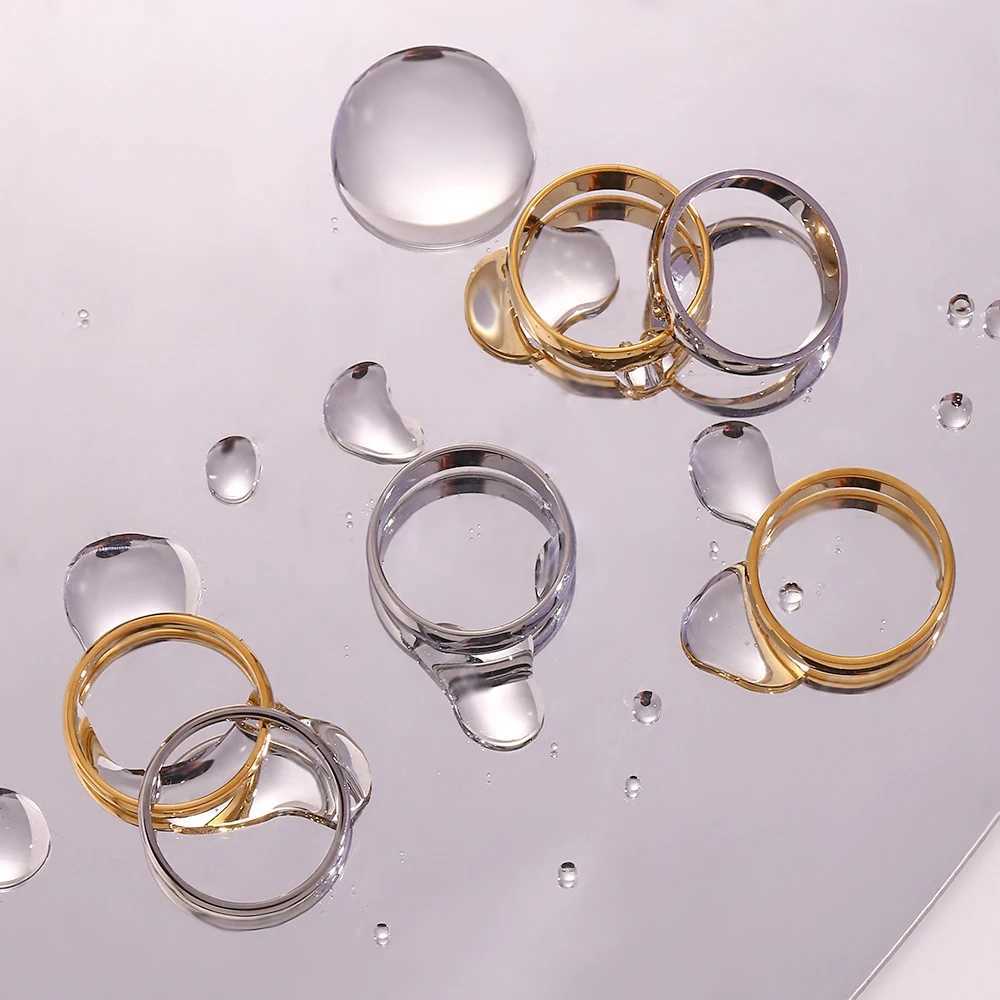 Size 5-10 Waterproof Stainless Steel Ring Gold Plated Silver Color 2mm 4mm 6mm Basics Rings For Men Wen Stackable Rings X250220
