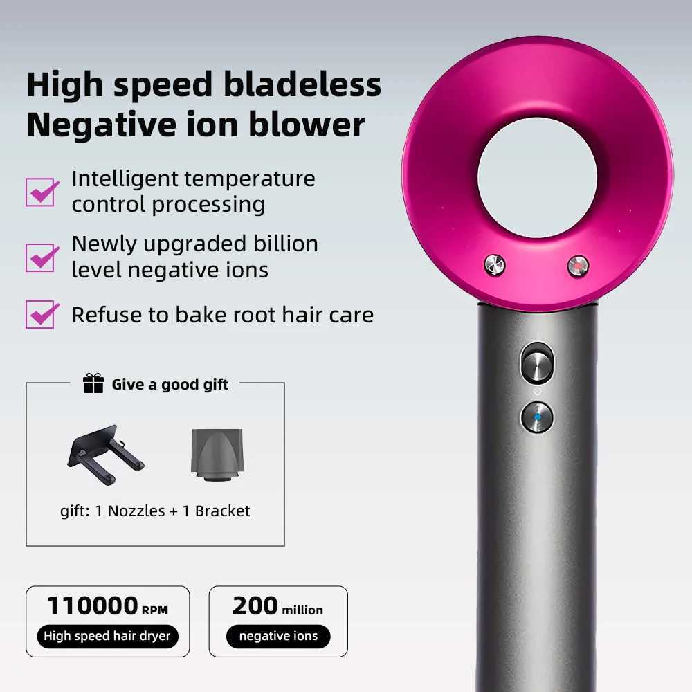 High-speed negative ion hairdryer with constant temperature for quick drying of hair home and travel hair care with high power W250220