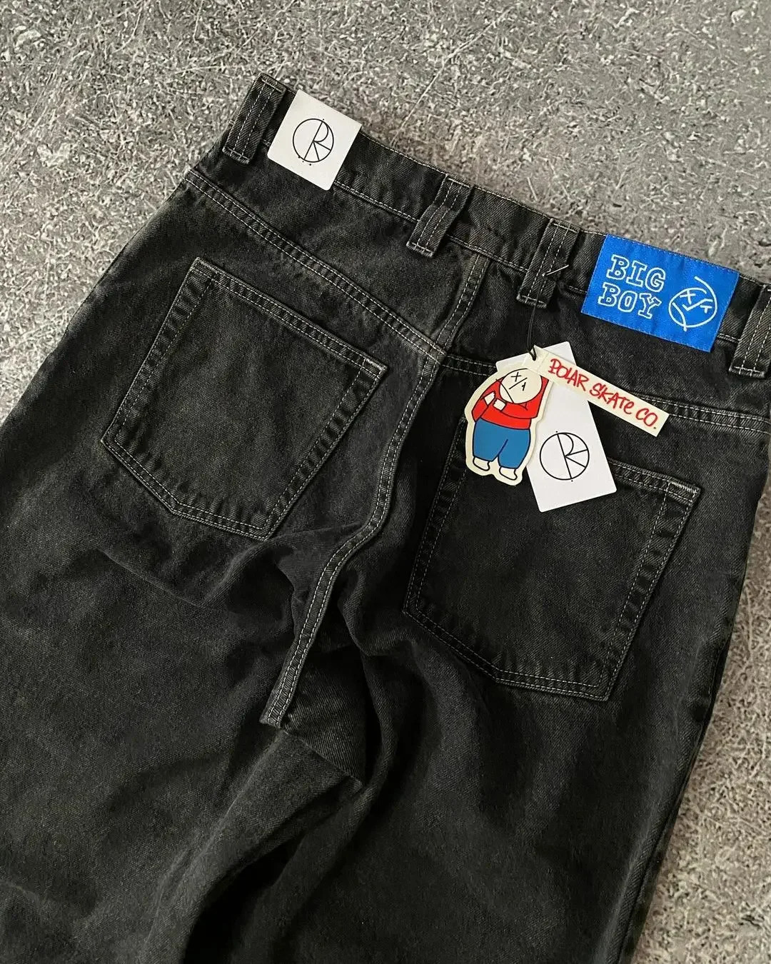 Harajuku Gothic Streetwear Polar Big Boy Jeans Japanese Hip Hop Cartoon y Baggy Jean Black Pant High Waisd Wide Trouser 250219