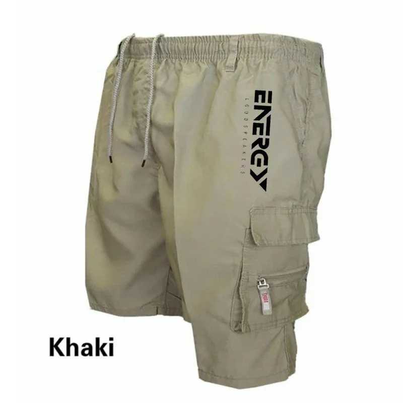 Outdoor Cargo Shorts Male Overalls Elastic Waist Cycling Shorts Multi-pockets Loose Work Shorts Quick Dry Sport Printed Trousers X250220
