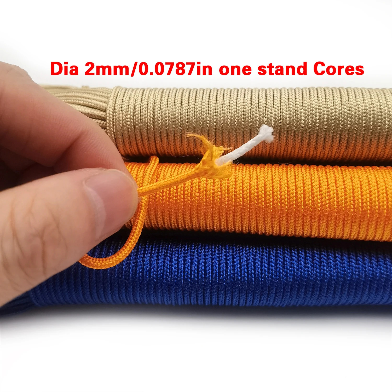 IQiuhike 100 Colors Paracord 2mm 100FT50FT25FT One Stand Cores Rope Paracorde Cord For Jewelry Making Wholesale 250213