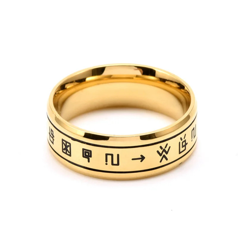 AsJerlya Fashion 8mm Stainless Steel Digimon Ring Angemon Angewomon Holy Rings For Women Men Rotate Spinner Rings 250218