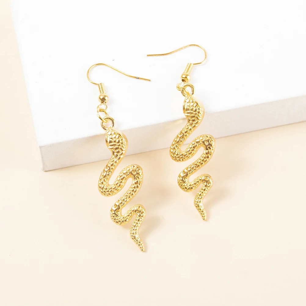 48 Pcs Gold Filled Earrings Alloy Snake Pendant Charm Charms for Jewelry Making Accessories Aesthetic Golden Keychain 250220
