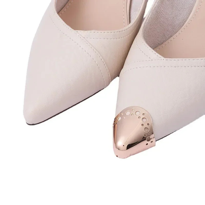 Women High Heel Metal Toe Cap Wear and Tear Concealer Antikicking Leather Shoes Point Protector Flat Shoe Tips Accessorices 250219