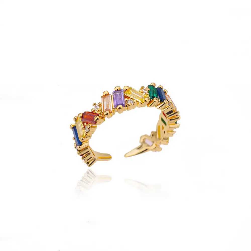Zircon crystal ring used for stainless steel gold-plated wedding rings couple rings Christmas jewelry gifts Bijoux womens X250220