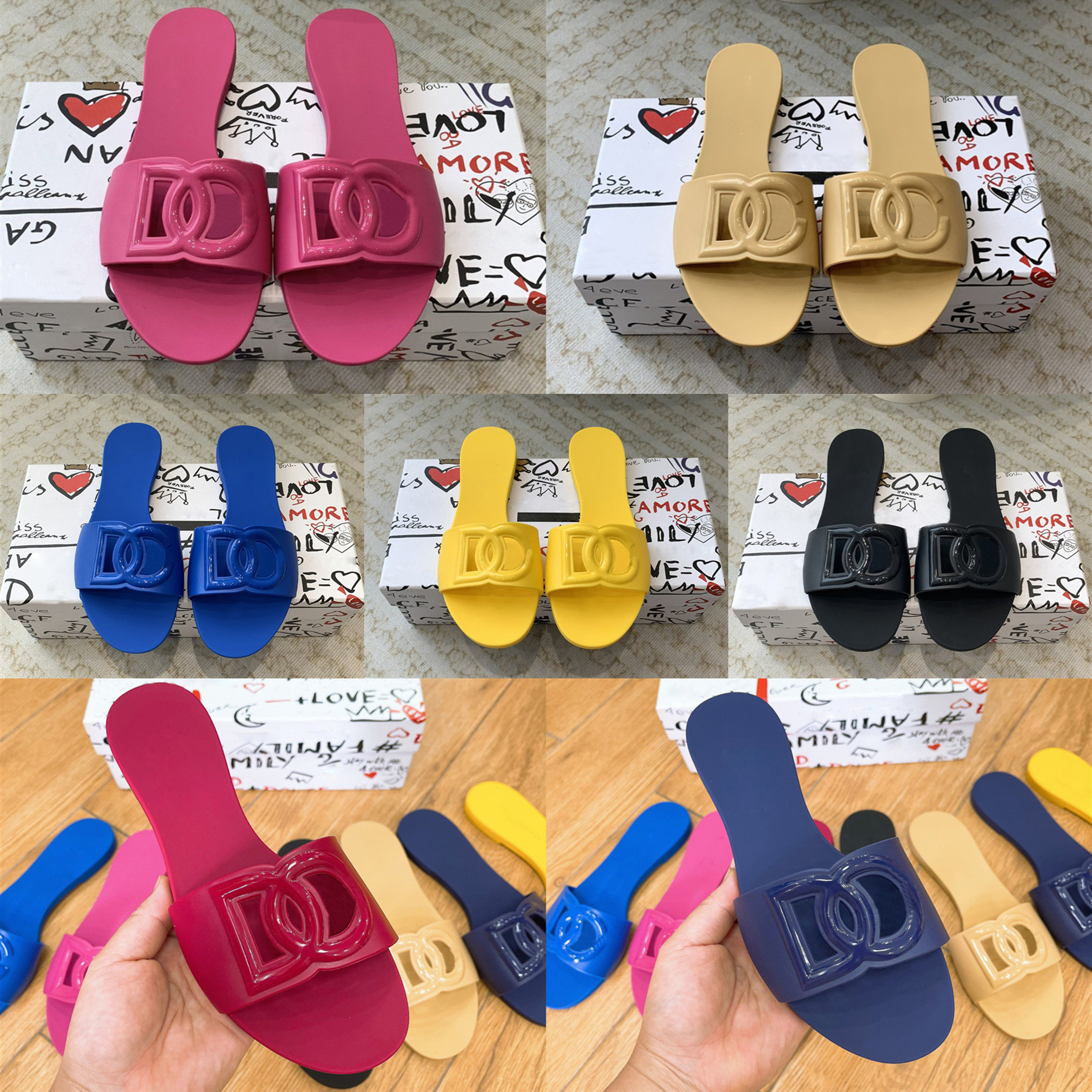 Luxury Designers Slipper Woman 2025 Summer Sandals Beach Slides Women Slippers Ladies Flip Flops Sandales Et Pantoufles Pour Femmes