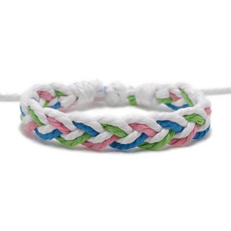 Charm Bracelets Dopamine cotton rope wax thread hand woven bracelet live broadcast colorful bracelet hand rope H25220