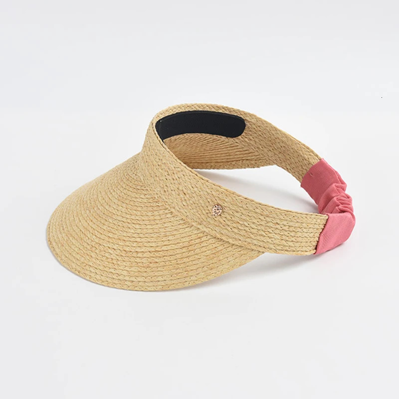 Korean Fashion Colorful Elastic Big Head Size Wide Brim Womens Elegant Sunscreen Hat Sun Visor Caps Hats Wholesale 250219
