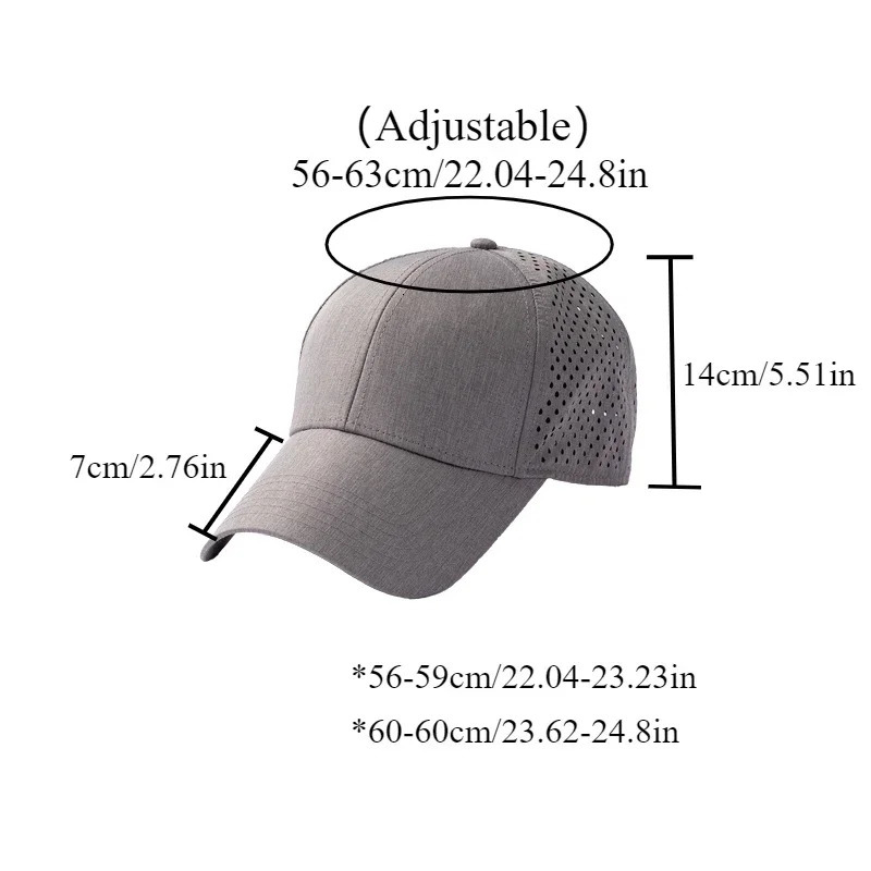 Summer Hat Big Size 63cm Quick Drying Sun Mesh Baseball Cap Woman Outdoors Casual Sport Hat Cool Adjustable Visor Hat 250214