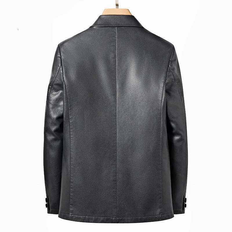 High-Quality Suit Fashion Men's New Handsome Trend All Matching Leather Jacket Slim Fit Autumn And Winter Blazers