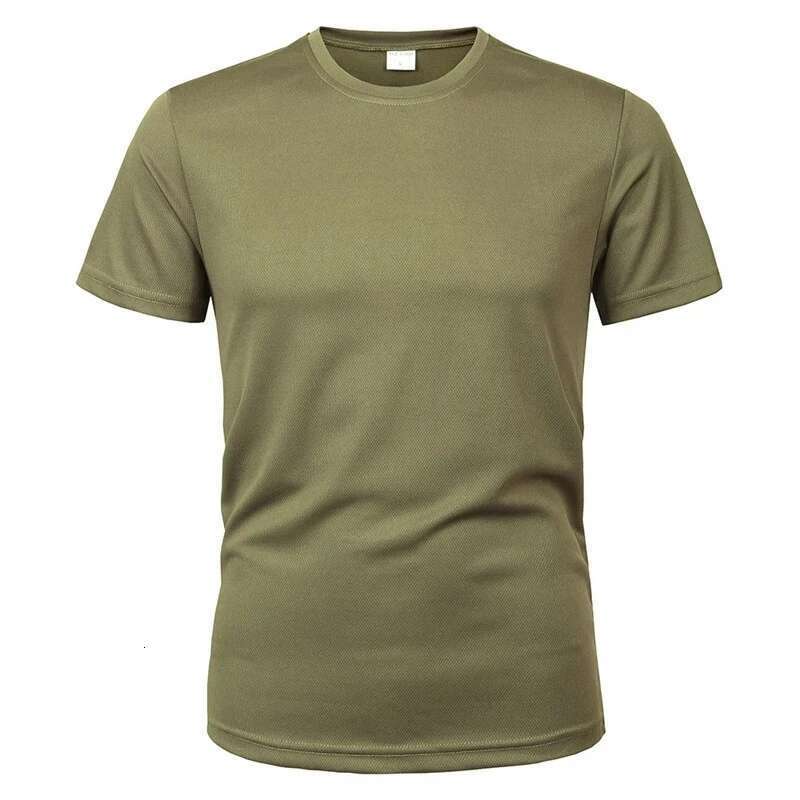 MEGE-Men's Short Sleeve Round Neck T-shirt, Brand Clothing, Solid, Breathable, Quick Drying, Casual
