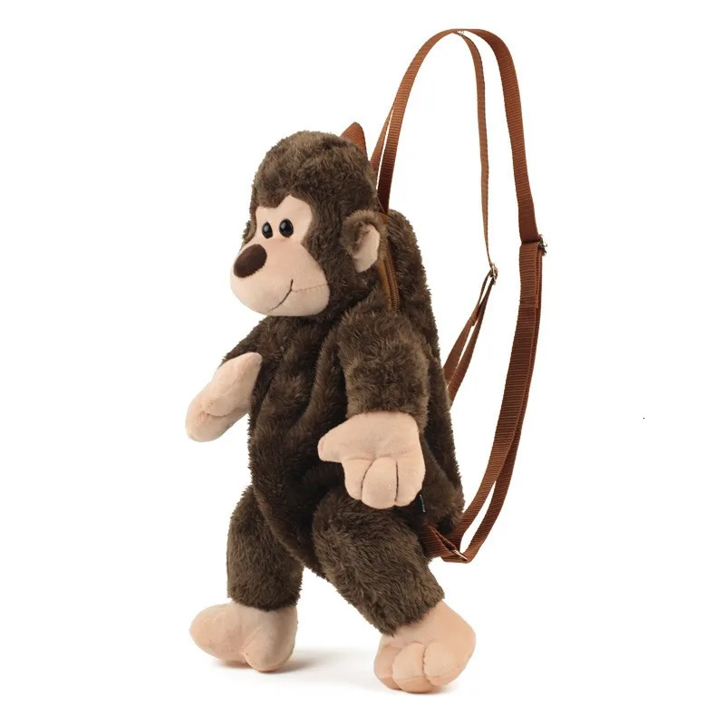 Gorilla Plush Backpacks Cute Stuffed Animal Toys Monkey Bear Soft Toys Shoulder Bags Wholesale for Kids Boy Girls Drop 250220