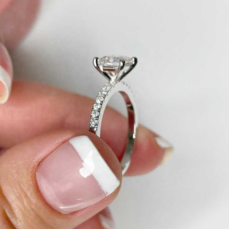 Luster D Color Vvs Princess Cut Moissanite Ring Gold Ring Lowest Price Moissanite Engagement Ring