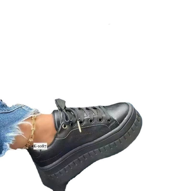 New Large Size Single For Women Round Head Thick Sole Casual Rubber Shoes