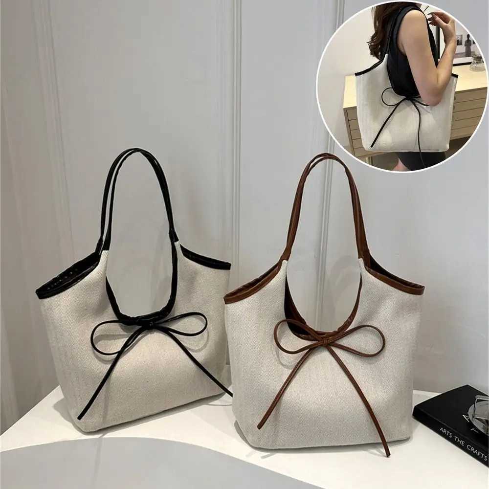 Simple Large Capacity Shoulder Bags Solid Color Portable Big Handbags Canvas Bag for Outdoor TravelC250412