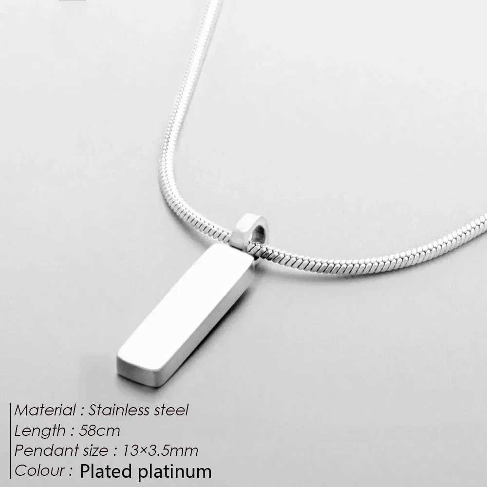Men Stainl Steel Jewelry simple and fashionable cuban chain non fading water proof Pendant Necklace cadenas para hombreXJ250219