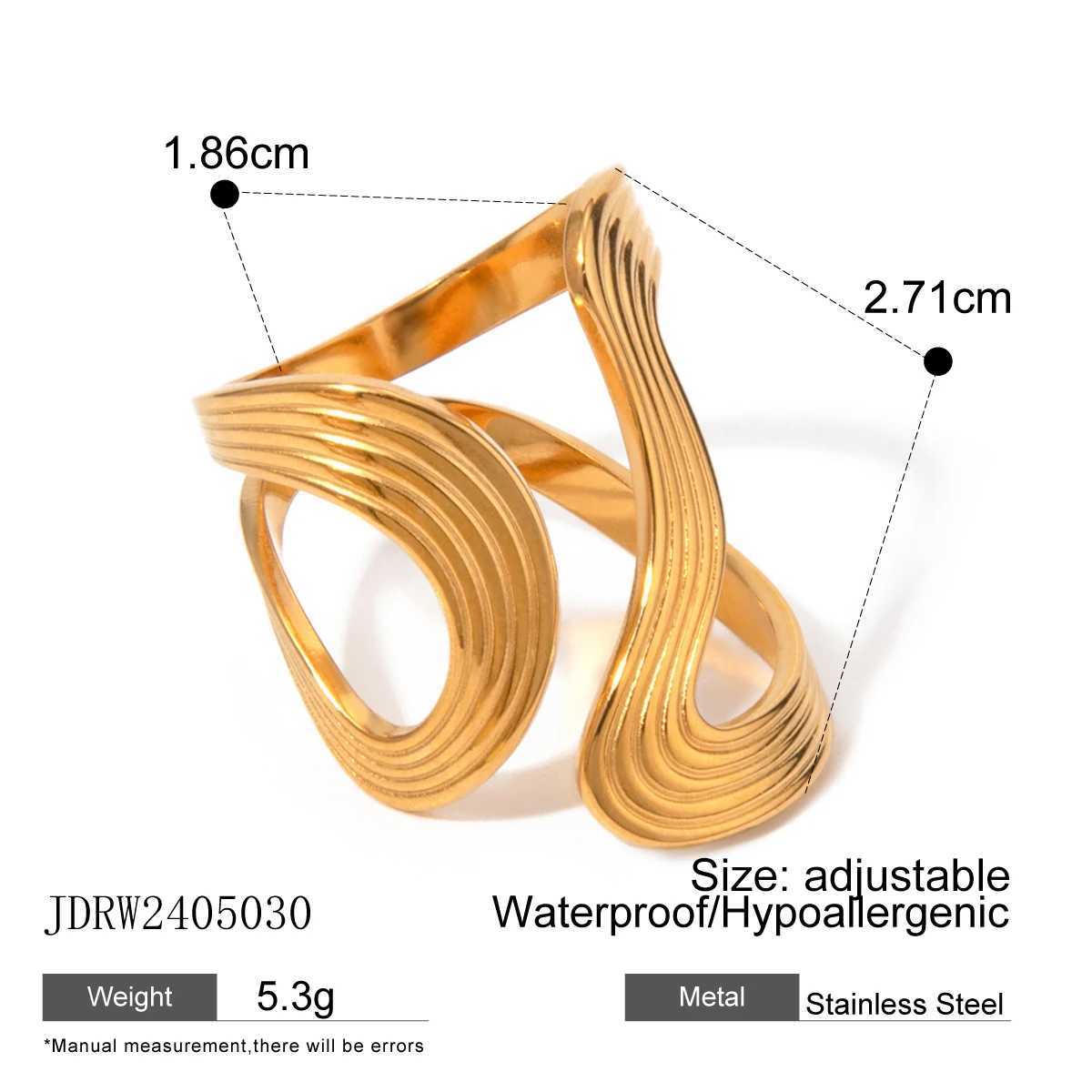 Uworld Rust proof Stainless Steel Celebrity Ring Fashion Creative Minimalist Metal Declaration Waterproof Jewelry X250220
