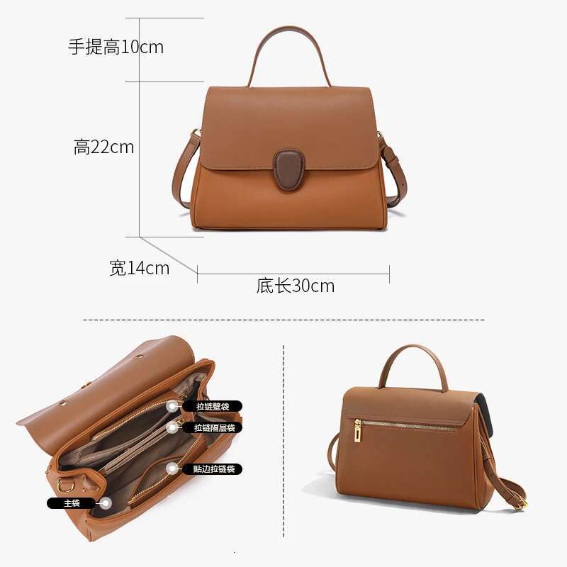 Women Cow Genuine Leather Handbag Female Large Capacity Retro Cowhide Shoulder Messenger Bag For Ladies Clutch Tote Bags