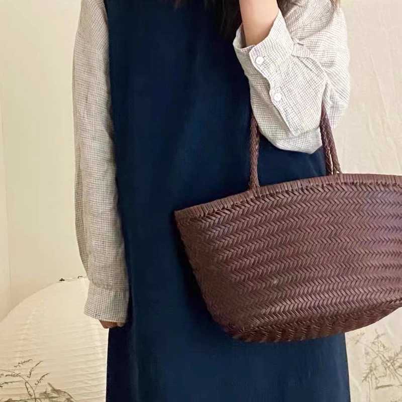 England Style Handwoven Tote Bags For Women Luxury Designer Handbags And Purses 2024 New In PU Inner Pocket Underarm Shoulder Z250219
