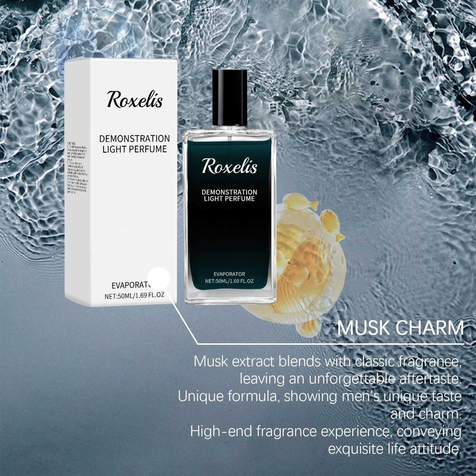 Roxelis 50ml Men Cologne Charming Perfume Lasting Pheromone Natural Fresh Scent Deodorant Dating Attract Flirting Perfume SprayXJ250220
