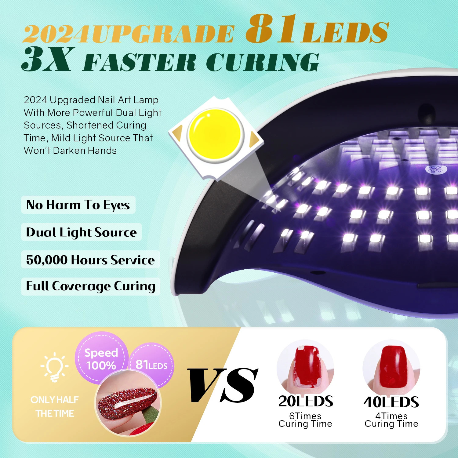 UV LED Nail Lamp 380W Nail Curing Lamps For Home Salon Powerful LED Drying Lamps For All Gel Polish Professional Nail Equipment 250214