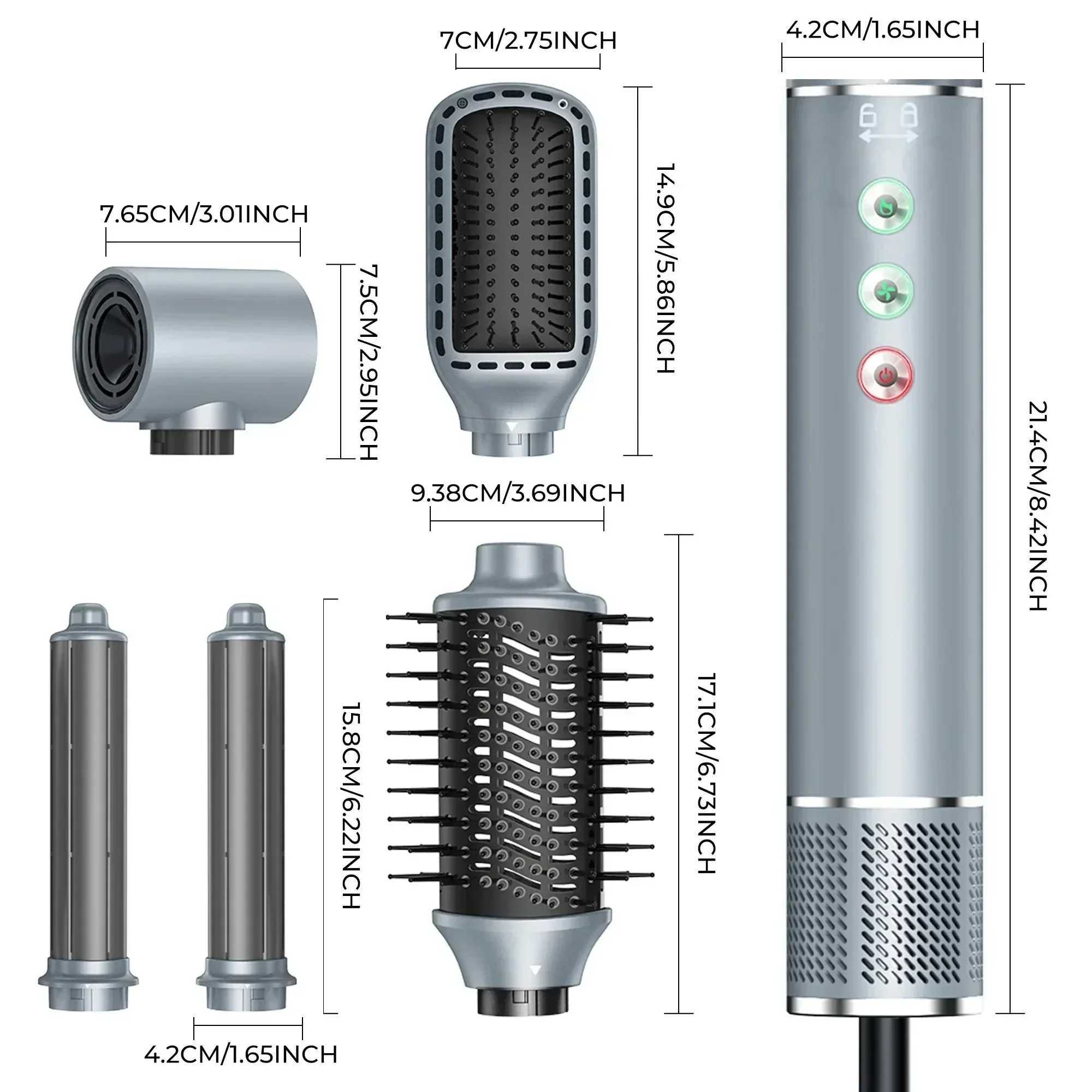 Professional 5 in High Speed Hair Dryer Styling Tool Hot Air Brush Negative Ions Air Styling Curling Iron 400W Powerful Wind W250220