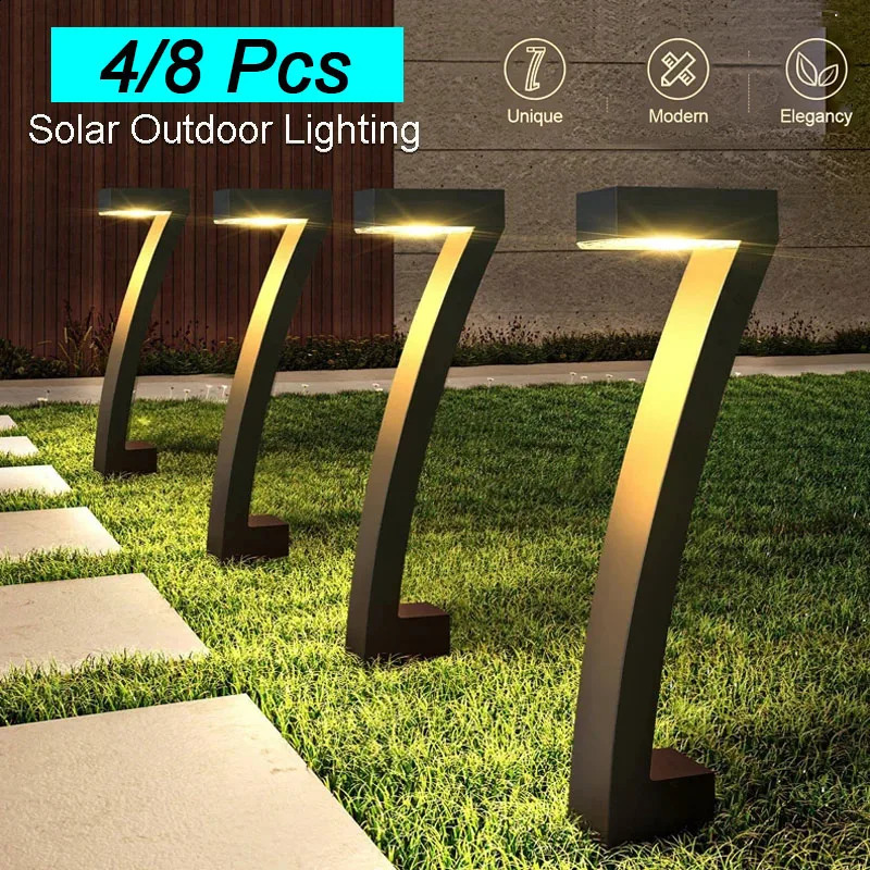 4/8 Pcs Solar LED Light Garden Lights Outdoor Lighting IP65 Waterproof Lawn Path Spotlight for Yard Driveway Walkway Patio Decor 250220