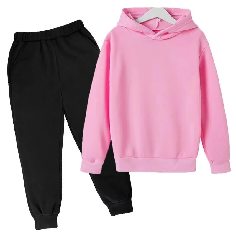 Kids Fashion 2pcs Pullover HoodiePants Suits 3-13 Years Boys Girls Casual Sportswear Tracksuits Children Clothes 250219