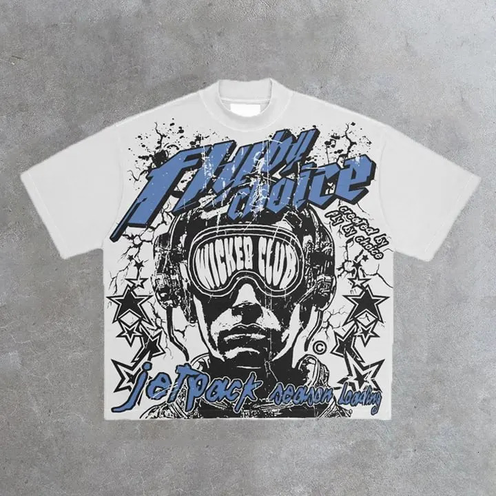 Vintage Fly By Choice Graphic Print 100 Cotton Short Sleeve TShirt Men Y2K Summer Oversize Tshirt Streetwear Women Top 250214