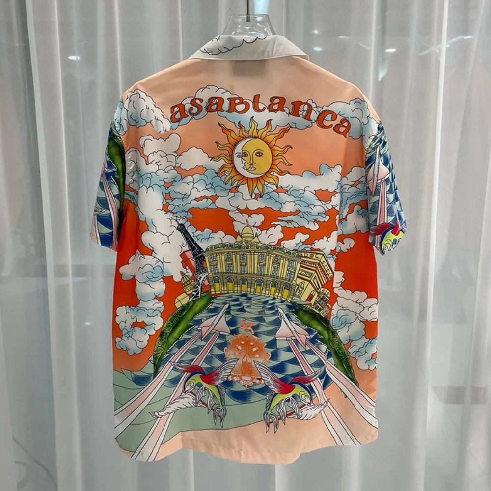 2024 Summer Trend Fashion Youth Casual Travel Shopping Digital Printed Mens ShortSleeved Shirt 250220