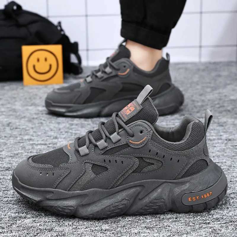 Spring Fashion Men Air-cushion Running Shoes 2024 New Breathable Elastici Sneakers Old Dad Shoe Outdoor No-slip Training Shoes Z250319