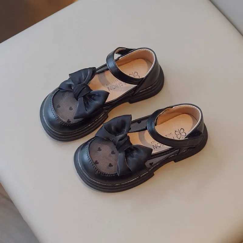 Girl Princess Shoes Party Wedding Childrens Love Breathable Lace Mesh Princess Shoes Bow Childrens Performance Shoes X250220