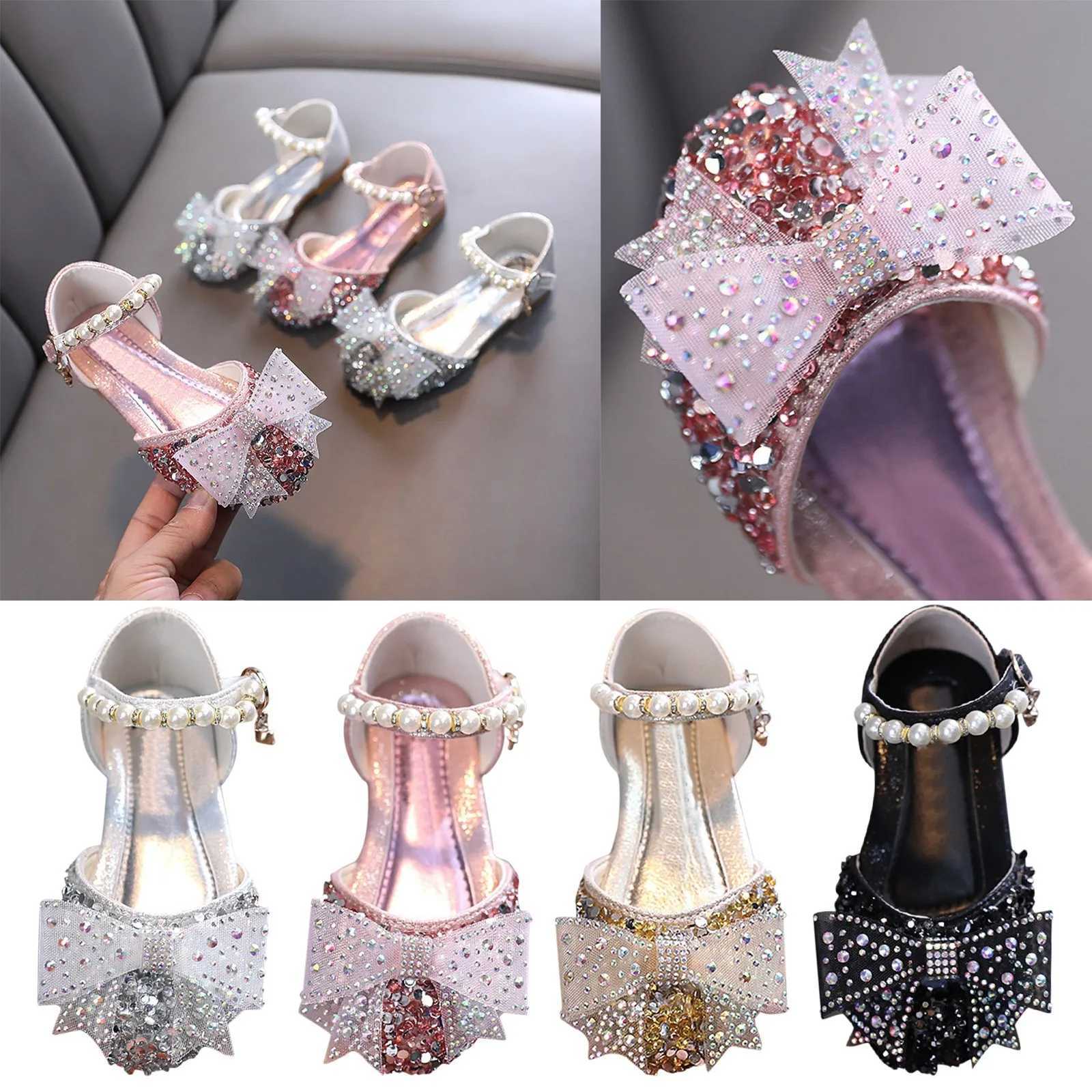 Toddler Girls Dress Shoes For Girls Princess Shoes Low Heels Toddler Soft Sole Kids Fashion Glitter Shoes For Wedding Party X250220