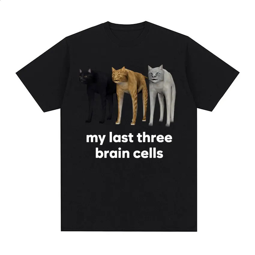 I Eat Cement Cursed Cat Funny Meme T Shirt for Men Women Fashion Casual Short Sleeve T Shirts Male Oversized Cotton T-shirt Tops 250220