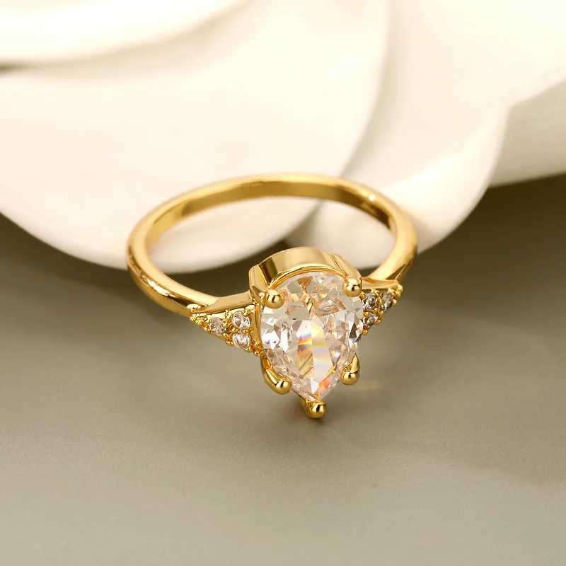 StainlESS Steel Water Drop Rings For Wen Shiny Wedding Couple Ring 2022 Trend Aesthetic Jewelry Gift Bague Femme X250220