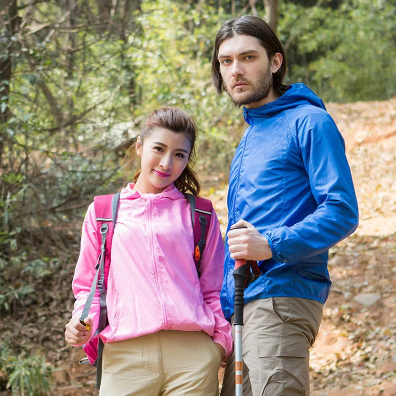 TRVLWEGO Outdoor Running Camping Hiking Bike Sport Jacket Sun-Protect Ultralight Waterproof Dark Stria Rain Women Men Coat 250219