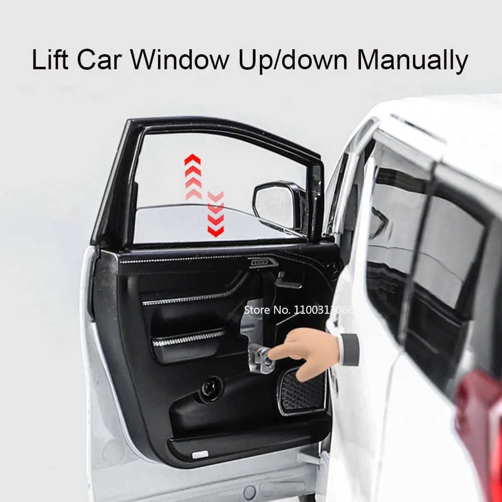 Big 1/18 Alphard Alloy Model Toy Door Opened Simulation MPV Car Toys with Sound and Light Pull Back Vehicle for Boys GiftsXJ250220
