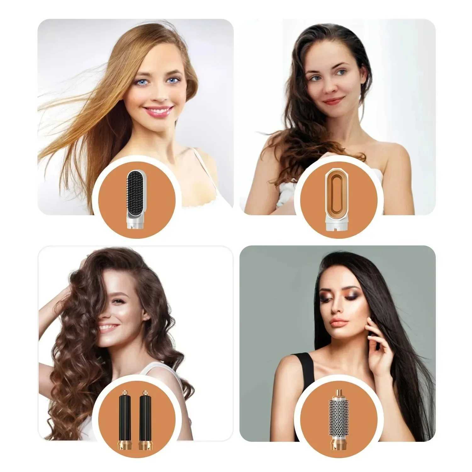 High speed 5IN hot air brush packaged hair dryer with electric curling iron curling iron curling iron straightening iron styling tool W250220