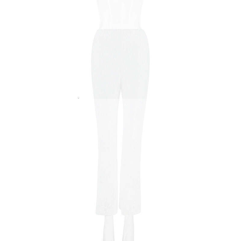 Spring European American Ins sexy hot girl high waist splicing mesh straight leg pants for women's hair collection 2025 new style chic and elegan