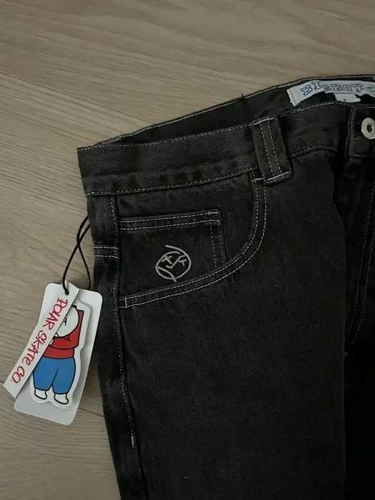 Hip Hop Polar Big Boy jeans Y2K Japanese Harajuku cartoon embroidery retro pocket jeans black pants womens wide leg Trouser X250220