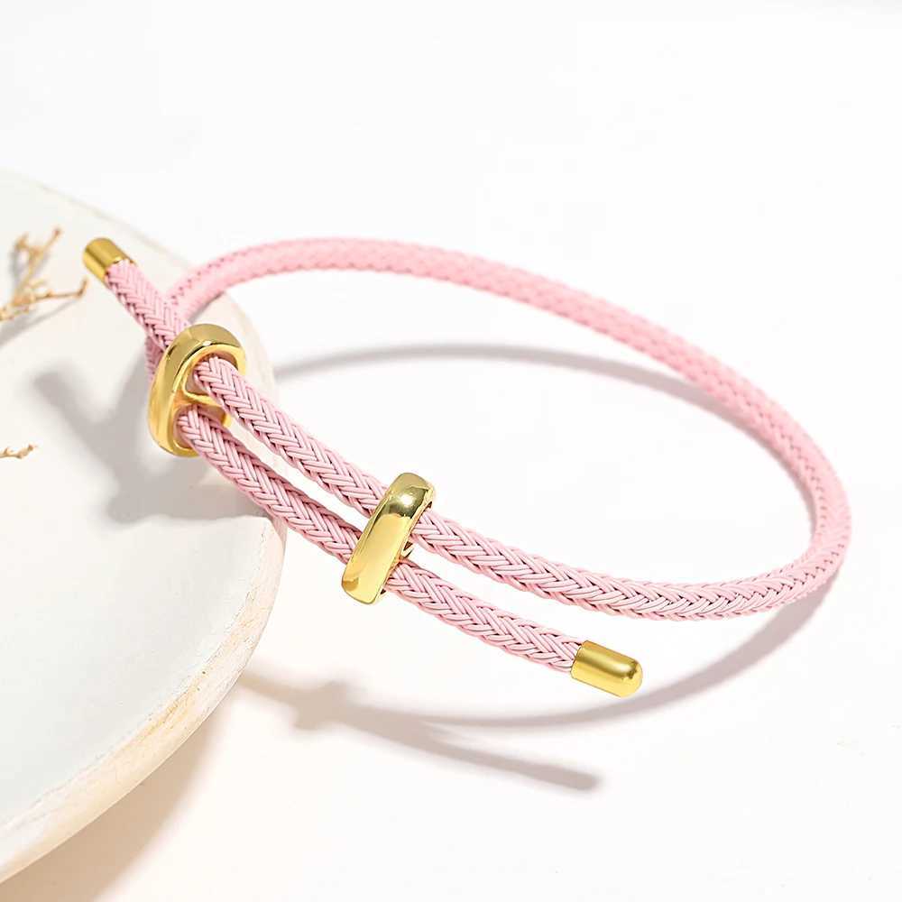 Greatera Tren Red Thread String Bracelets for Women Men Stainl Steel Braided Rope Adjustable Charm Bracelet Unisex JewelryXJ250219