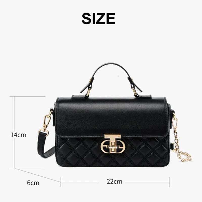 Genuine Leather Women's Shoulder 2024 New Fashion Designer Tote Bags Cowhide Female Handbags Women Chain Bag 2732