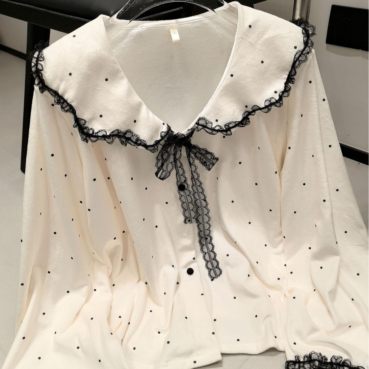 T1012 Pajamas Autumn and Winter Women's Warm Japanese French Style Set Thickened