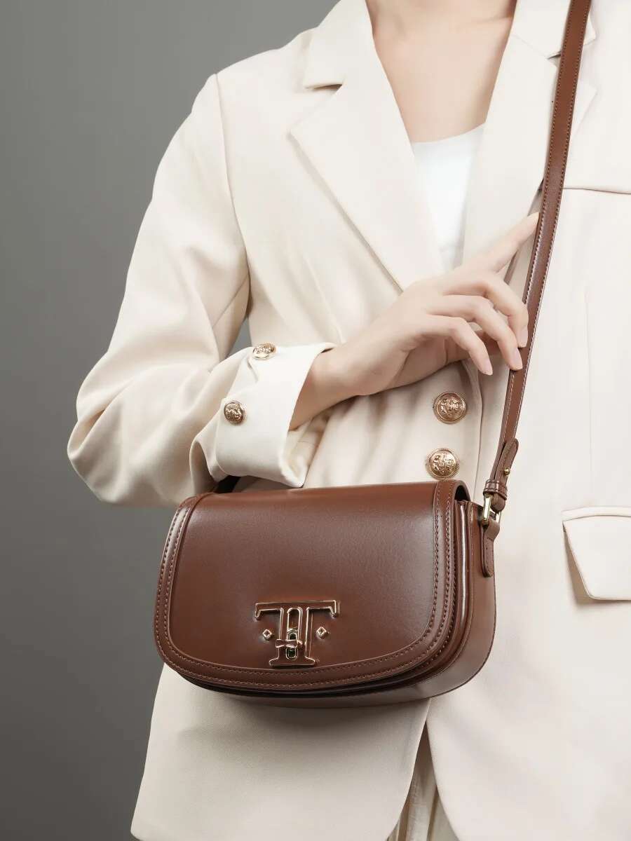 Second Layer Cowhide Niche Female 2024 New Fashion High-End Crossbody Small Square Women's Shoulder Bag