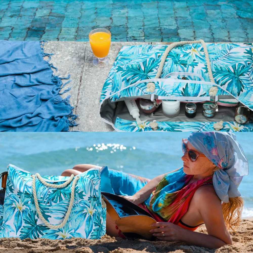 Summer Womens Shoulder Tote Bag Beach Bag Large Capacity Handbag Waterproof Fitness Swimming Pool Bag Travel Holiday Bag Z250219