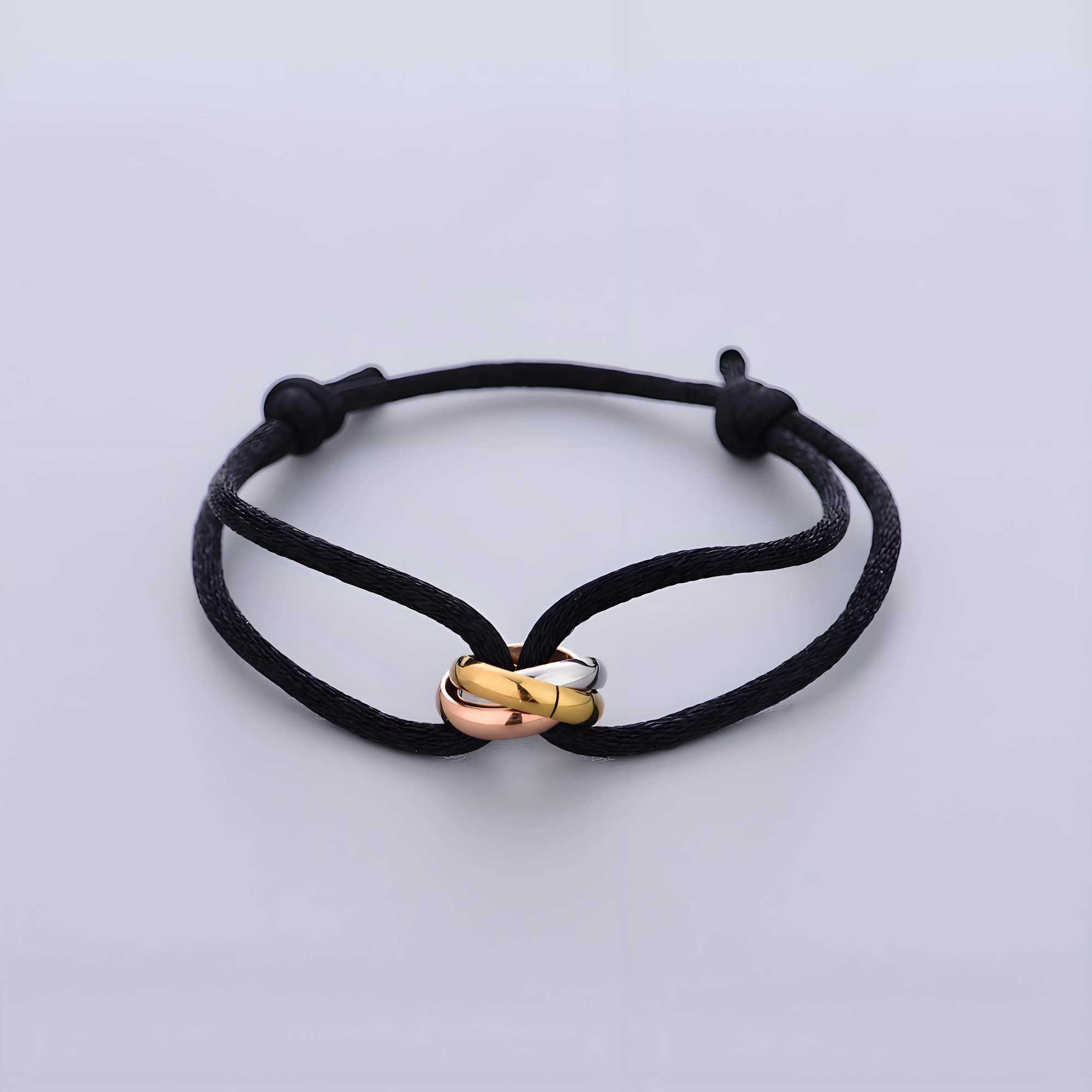 Simple Tricolor Gradient Bracelet stainl steel circle womens bracelet different colors of rope classic popular jewelry DIYXJ250219