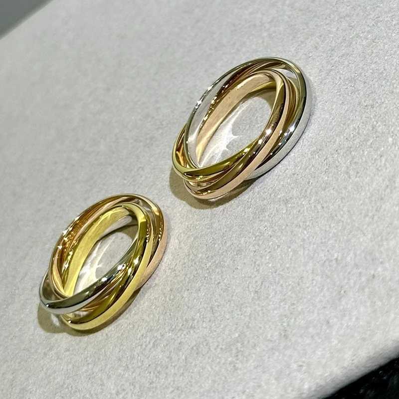 Band Rings Delicacy 925 Sterling Silver Triple rings Three Colors Womens Finger Fashion Creative Nail Ring Multicolour Brand Jewelry J250217 2LSMD