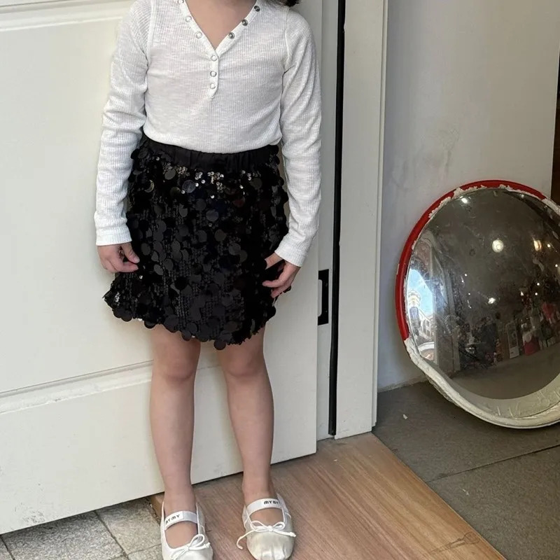 Fashion Baby Girl Sequins Short Skirt Infant Toddler Child Bling Skirt Spring Autumn Summer High Waist Skirt Baby Clothes 1-10Y 250220bj