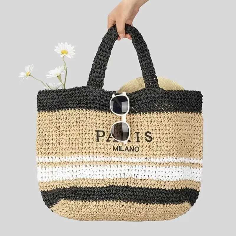 Straw Tote Bag for Women - Large Capacity, Handmade Knitting, hot Summer Travel Beach Shoulder Bag, Casual Simple Portable Handbag