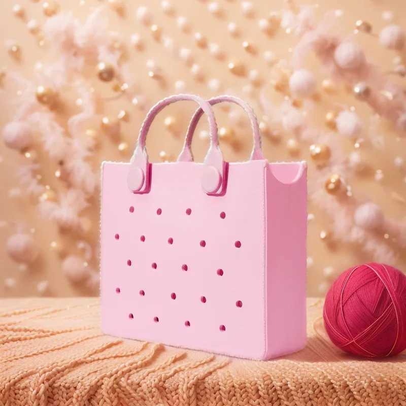 Soft Rubber Fashion Women Tote Bag Colorful Summer Style Beach Handbag for Women fit Personalized Bag Charms New Travel Handbag Z250219